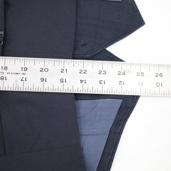 John Varvatos Vest Men 38 Linen Cotton Plaid Sleeveless Collared Waistcoat gilet - Picture 8 of 14